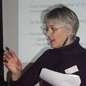 Viv Burr speaking at a seminar